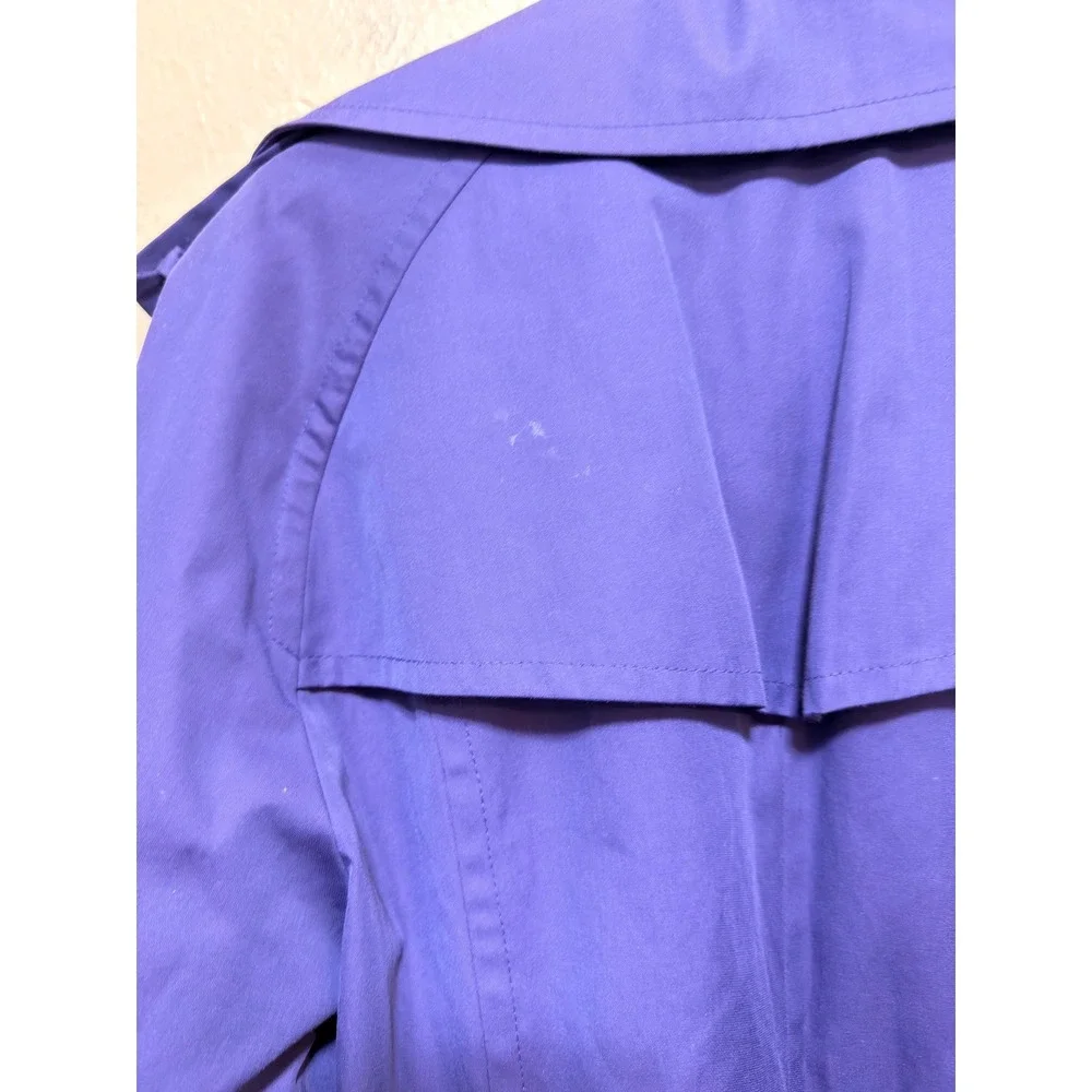 London Fog Womens‎ Purple Double Breasted Trench Coat Jacket Medium
